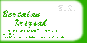 bertalan krizsak business card